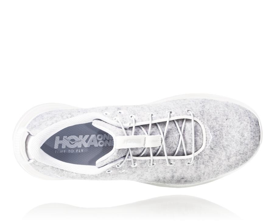 Hoka One One Koşu Ayakkabısı Kadın Gri - Hupana Flow Wool - NR7382159